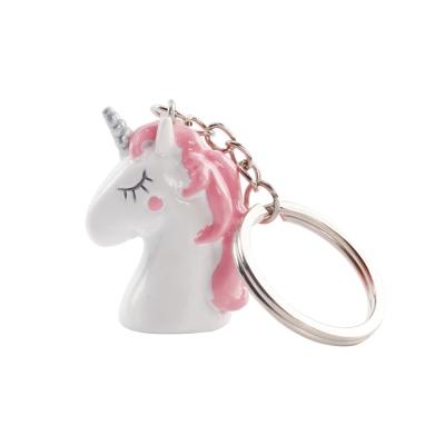 Licorne rose porte clés