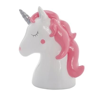 Licorne rose tirelire